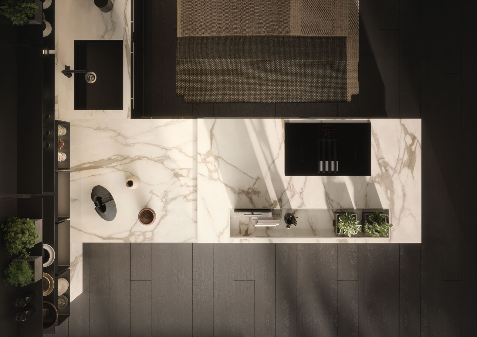 Penisola cucina con micro orto